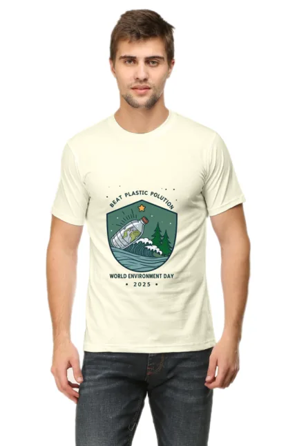 Beat Plastic Pollution – Men’s Eco-Friendly T-Shirt | World Environment Day 2025 Edition