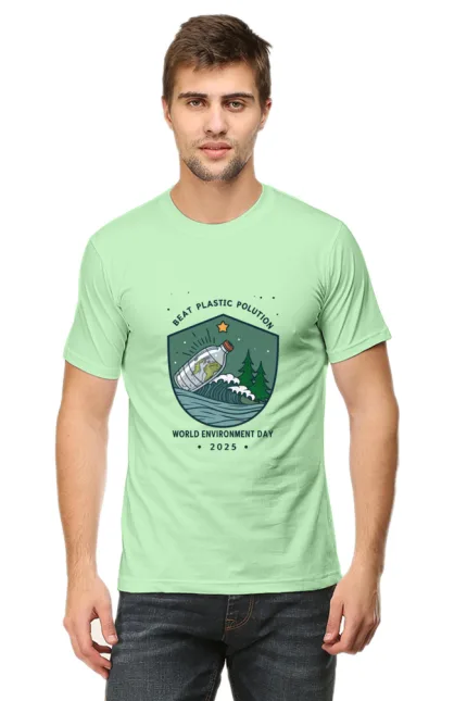 Beat Plastic Pollution – Men’s Eco-Friendly T-Shirt | World Environment Day 2025 Edition