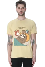 Lazy Sloth T-Shirt for Men – “5 More Minutes… For Life” Meme Graphic Tee