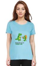 Extinction Was an Inside Job Women’s T-Shirt – Funny Dinosaur Meme Tee