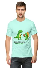 Extinction Was an Inside Job Dinosaur Meme T-Shirt for Men