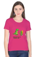 Extinction Was an Inside Job Women’s T-Shirt – Funny Dinosaur Meme Tee