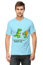 Extinction Was an Inside Job Dinosaur Meme T-Shirt for Men