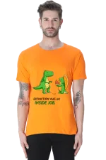 Extinction Was an Inside Job Dinosaur Meme T-Shirt for Men