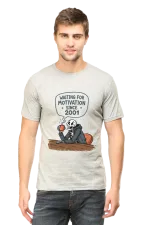 Waiting for Motivation Since 2001 T-Shirt – Sarcastic Skeleton Chai Tee for Men