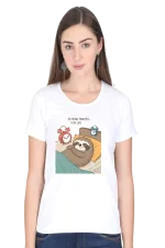 Lazy Sloth T-Shirt for Women – “5 More Minutes… For Life” Meme Tee