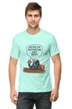 Waiting for Motivation Since 2001 T-Shirt – Sarcastic Skeleton Chai Tee for Men