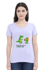 Extinction Was an Inside Job Women’s T-Shirt – Funny Dinosaur Meme Tee