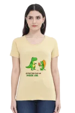 Extinction Was an Inside Job Women’s T-Shirt – Funny Dinosaur Meme Tee