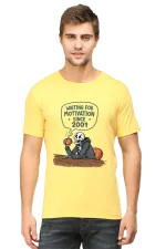 Waiting for Motivation Since 2001 T-Shirt – Sarcastic Skeleton Chai Tee for Men