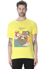 Lazy Sloth T-Shirt for Men – “5 More Minutes… For Life” Meme Graphic Tee