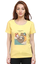 Lazy Sloth T-Shirt for Women – “5 More Minutes… For Life” Meme Tee