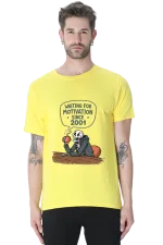 Waiting for Motivation Since 2001 T-Shirt – Sarcastic Skeleton Chai Tee for Men