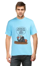 Waiting for Motivation Since 2001 T-Shirt – Sarcastic Skeleton Chai Tee for Men