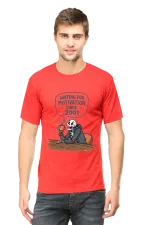 Waiting for Motivation Since 2001 T-Shirt – Sarcastic Skeleton Chai Tee for Men
