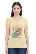 Lazy Sloth T-Shirt for Women – “5 More Minutes… For Life” Meme Tee