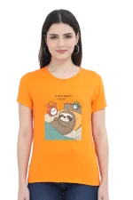 Lazy Sloth T-Shirt for Women – “5 More Minutes… For Life” Meme Tee