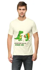 Extinction Was an Inside Job Dinosaur Meme T-Shirt for Men