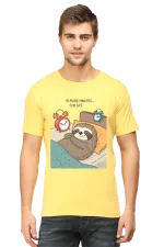Lazy Sloth T-Shirt for Men – “5 More Minutes… For Life” Meme Graphic Tee
