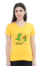 Extinction Was an Inside Job Women’s T-Shirt – Funny Dinosaur Meme Tee
