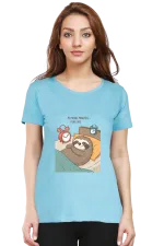 Lazy Sloth T-Shirt for Women – “5 More Minutes… For Life” Meme Tee