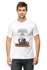 Waiting for Motivation Since 2001 T-Shirt – Sarcastic Skeleton Chai Tee for Men
