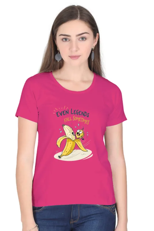 Lelo Bhai 33 Even Legends Fall Sometimes – Funny Meme T-Shirt for Women