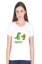 Extinction Was an Inside Job Women’s T-Shirt – Funny Dinosaur Meme Tee