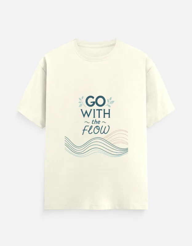 Lelo Bhai 21 Go With the Flow – Motivational Quote Unisex Classic Crew T-Shirt